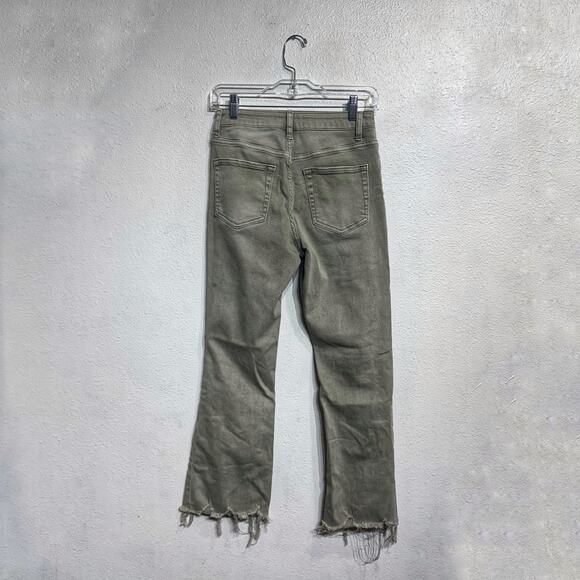 Vervet Gray Leslie 90’s Vintage Flare Wide Leg Crop Jeans Sz 26 - Picture 9 of 12